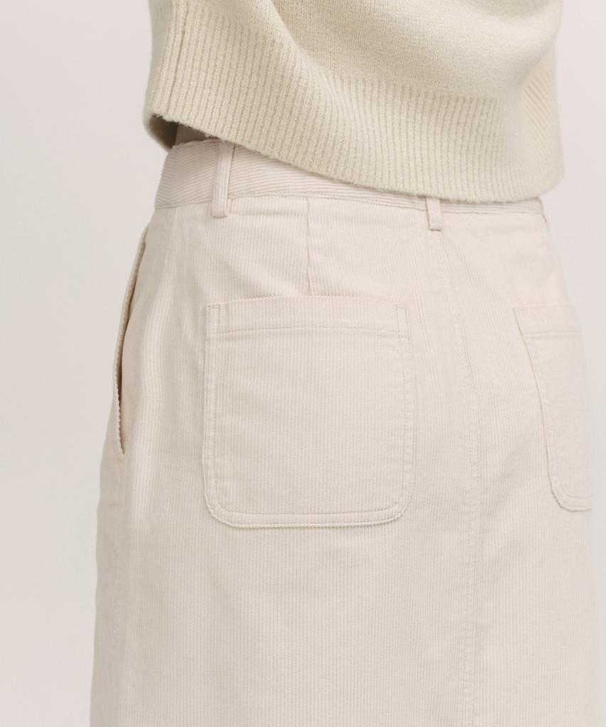 Musinsa Standard Woman 11W Corduroy Maxi Skirt [Cream]