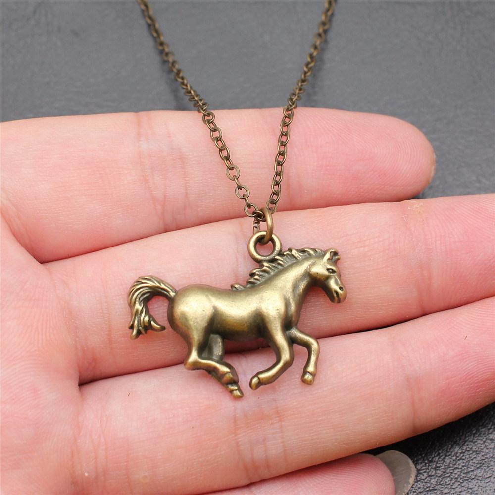 Unicorn Horse Fantasy Pendant Antique Bronze Metal Women Choker Necklace High Quality Gift