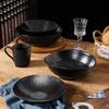 Japanese Style Underglaze Ceramic 3-Compartment Plate