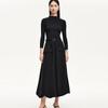 VEROMODA 2024 Early Autumn Knitted Patchwork A-Line Black Dress