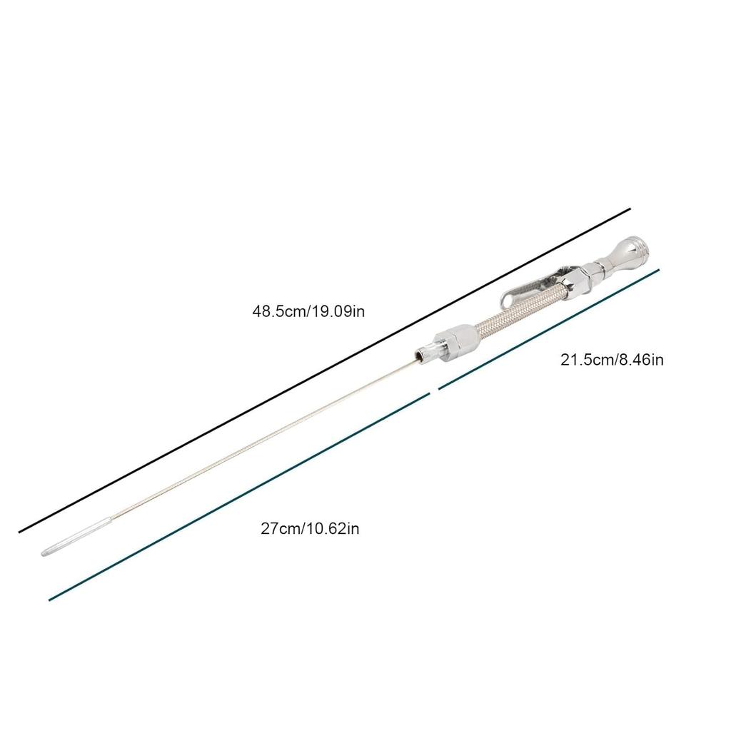 Engine Oil Dipstick, Driver Side Metal Dipstick Tube Fit for SBC Chevy 283 305 307 327 350 383 400 1955-1979 Silver