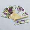 Folding Hand Fan for Women Chinese Japanese Floral Bamboo Hand Fans with Bag Set