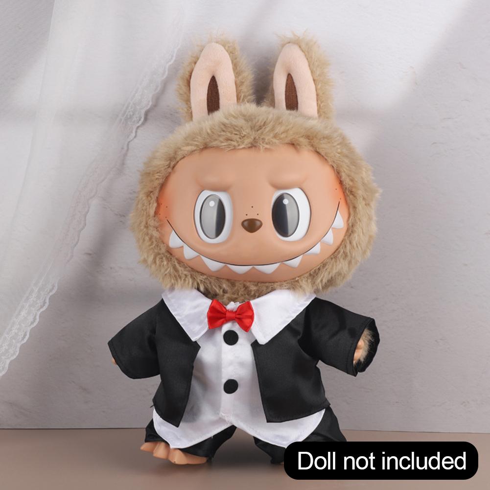 Für 38cm Labubu Puppenkleidung, modische Kleidung, Kapuzenpullover, Puppenkleidung, farblich passende Kapuzenpullover, Puppenzubehör, süße Dekoration, kleine Tücher