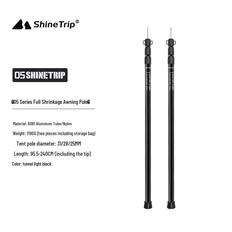 Mountain Fun 3.1M Retractable Outdoor Aluminum Tent Support Pole