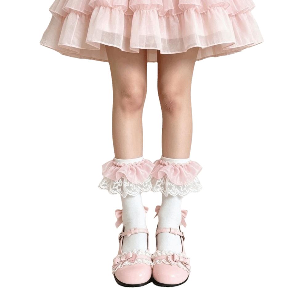 Ruffle Lolita Socks Lolita JK Sweet Girl Sock Cute Women's Mid-calf Socks Students