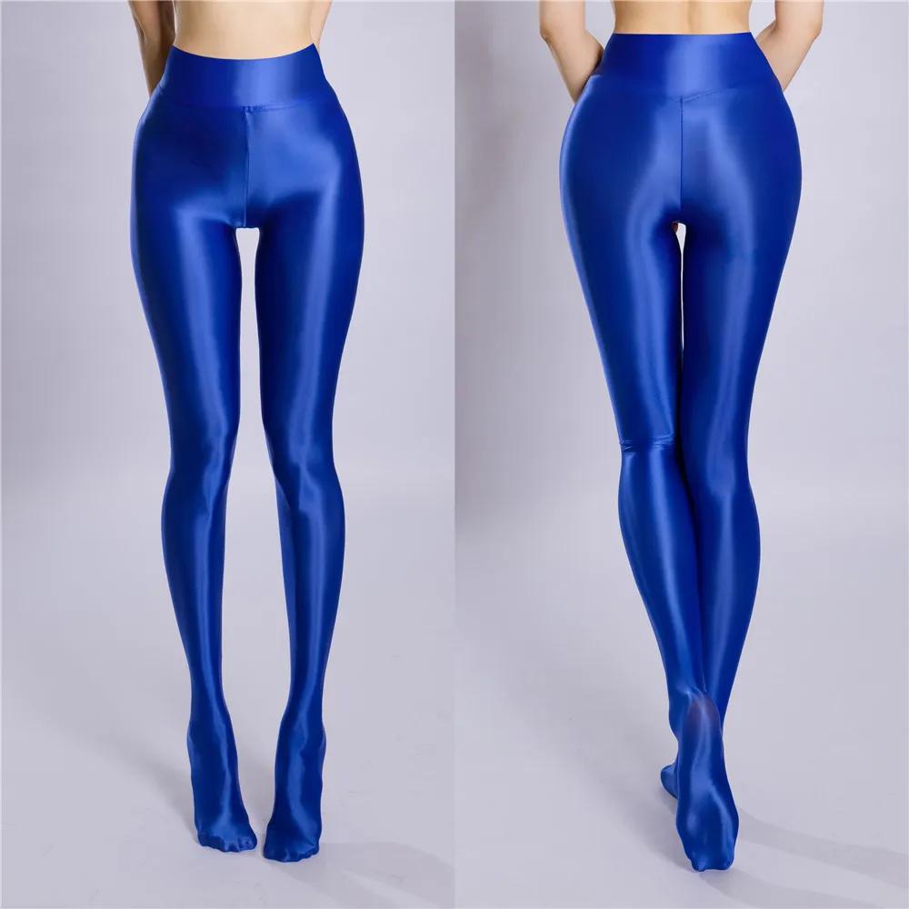 Sexy Women Stain Smooth Pants Oil Shiny Glossy Pantyhose Yoga Leggings Elastic Dance Tights Shaping Seamless Pants Maid Stocking