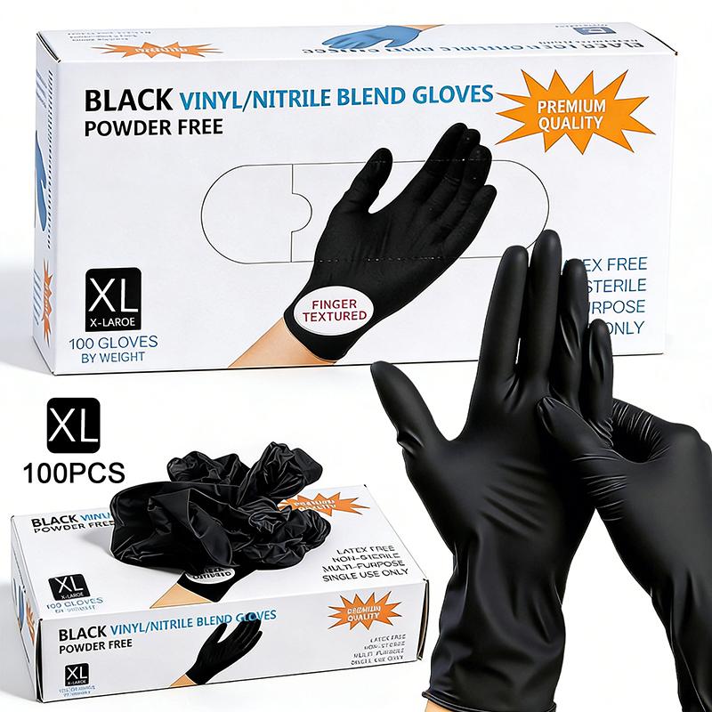 

100PCS Disposable Nitrile Gloves Food Contact Thick Durable Suitable Strong Elasticity Gloves For Kitchen Garden Tattoo Beauty