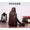 New Crocodile Patterned Men's Chest Bag Korean Version Casual Single Shoulder Diagonal Cross Genuine Leather