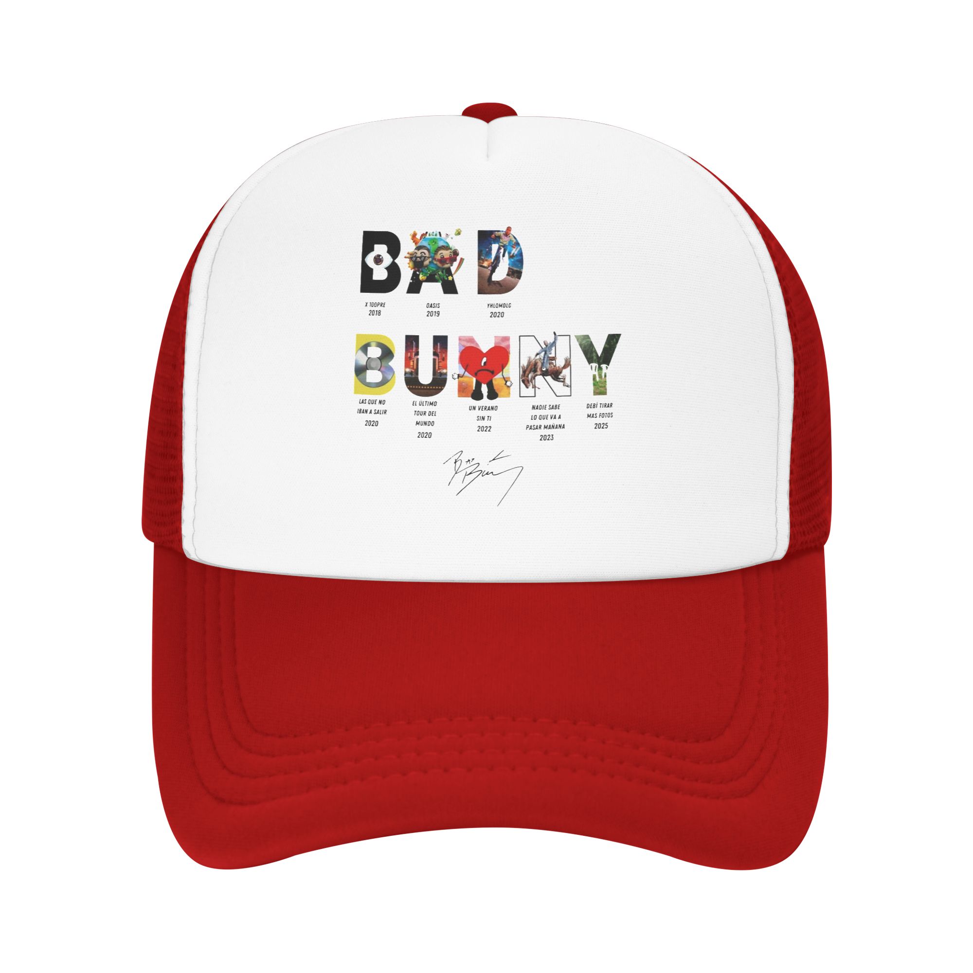 Evolution of Bad Bunny Mesh Baseball Cap Adult HipHop Sun Caps  Hat Adjustable Snapback Caps Sports Cap Summer Trucker Caps Adjustable