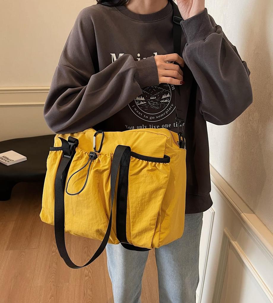 Boston Tote Water Shoulder Storage Yellow [House Yayoi] Handbag, Bag, Bag, Nylon, Bag, Lightweight, Mother's Bag, Outdoor, Repellent, Lightweight,