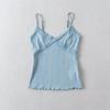 Summer 2023 Lace Trim V-Neck Stretchy Bodycon Camisole Tank Top for Women