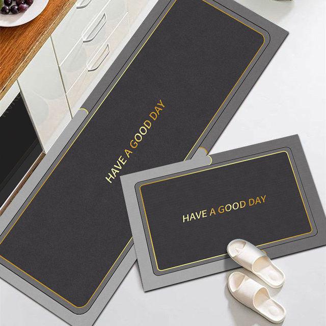Kitchen Mat Living Room Area Rugs Balcony Hallway Carpet Bathroom Anti -Slip Water Absorbent Washable Floor Mat Entrance Doormat