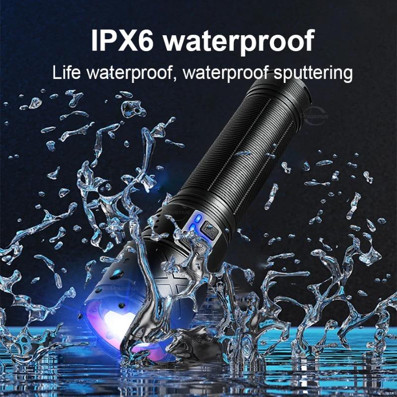 Neue Ultrahelle LED-Taschenlampe USB Wiederaufladbare Zoom-Taschenlampen Lange Reichweite 6000M LED-Taschenlampe Camping Angeln Arbeitslampe