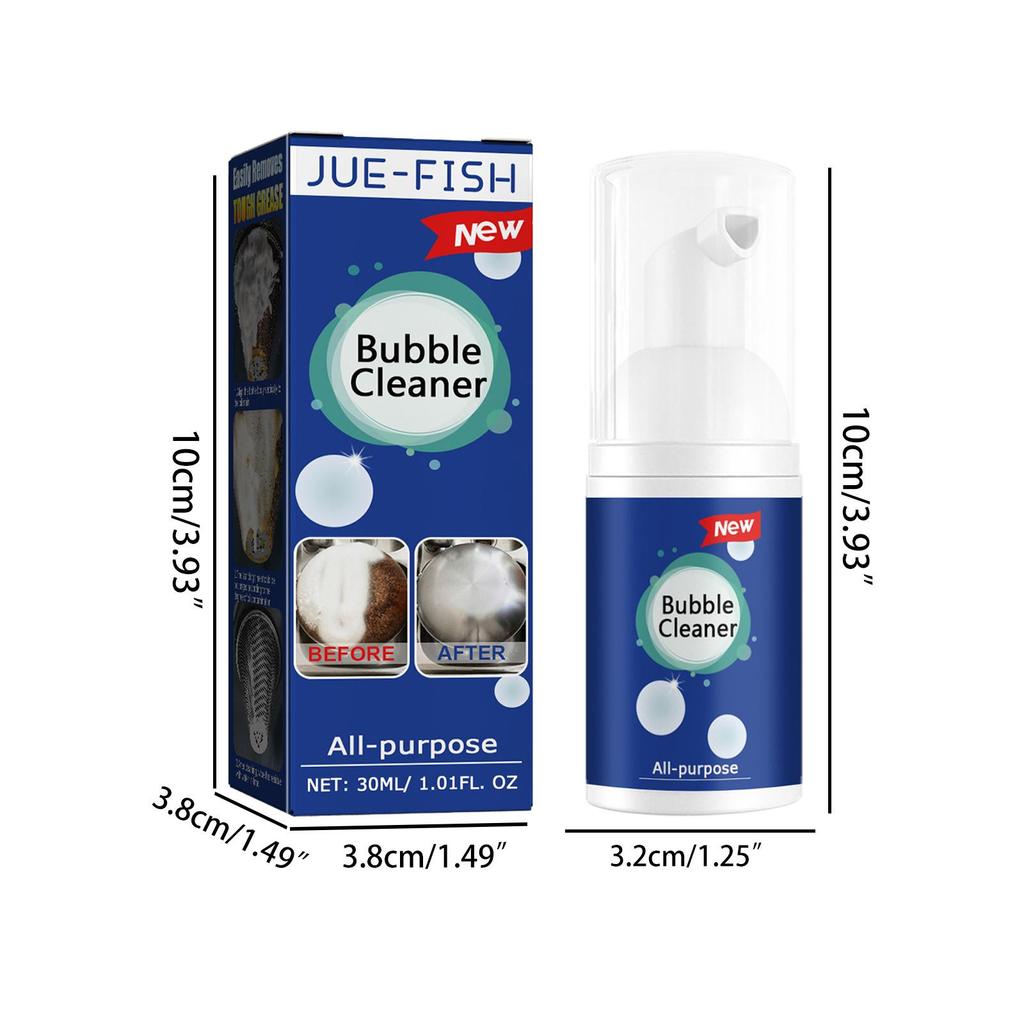 Jue-Fish foam oily cleaner household kitchen cleaning spray suitable for range hood stove oven to remove all kinds of grease stains  30ml