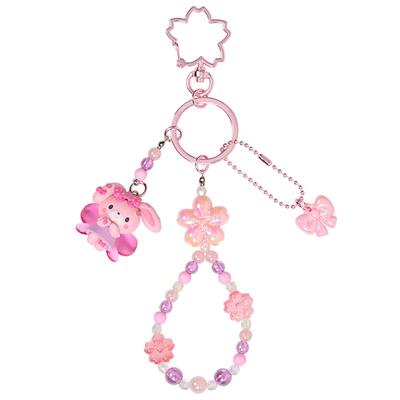 Beaded Keychain with Bonbon Ribbon 661805 (Sakura)