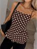 Women's European & American Style Polka Dot Spicy Girl Camisole with Tummy Covering and Butterfly Knot Back