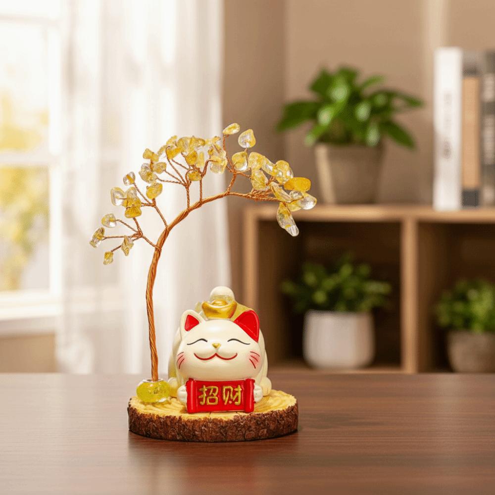 Phoenix Tailed Natural Crystal Crystal Tree Colorful Gravel Fortune Tree Energy Tree Desktop Ornaments