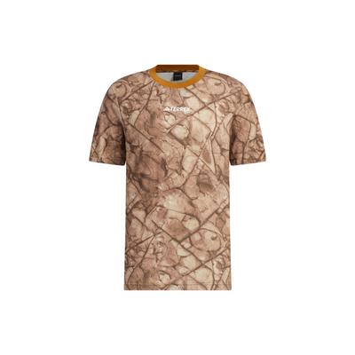 adidas X National Geographic T-shirt z nadrukiem logo Tencel z okrągłym dekoltem i krótkim rękawem Unisex Top Rock-Layer-Bronze IC4941