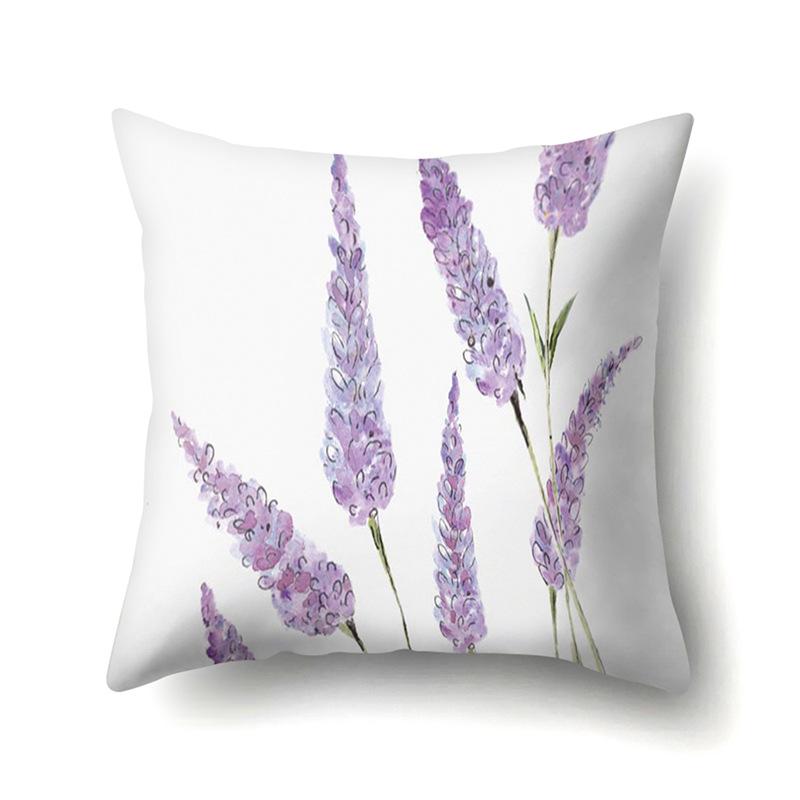 Polyester Pillowcase Plant Decoration Home Printed Pillow Car Waist Cushion Sofa Bed Head Cushion Cover