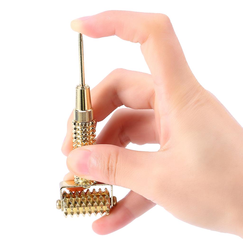 Acupuncture Points Detector Probe Facial Ear Acupoints Spring Needle Massage Roller (Gold)
