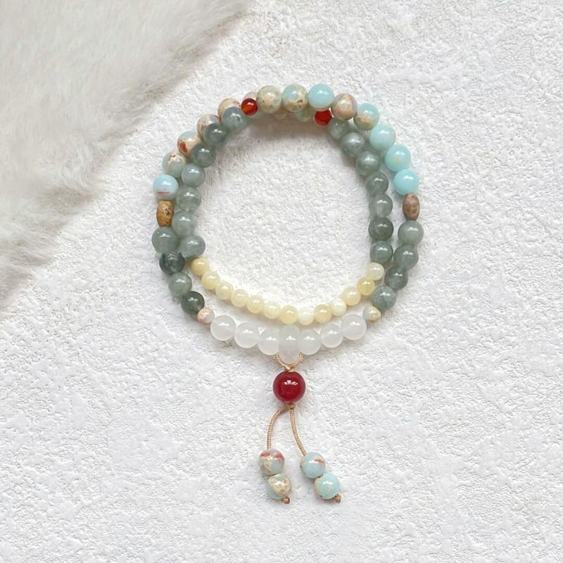 Chinese Style Wooden Beads Double Layered Wearing Simple Personality Versatile Bracelet Jewelry