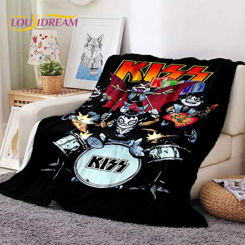 Kiss Rock Heavy Metal Band Gene Paul Soft Flannel Blankets,Throw Blanket Comfortable Blanket for Picnic Beds Sofa Home Bedroom
