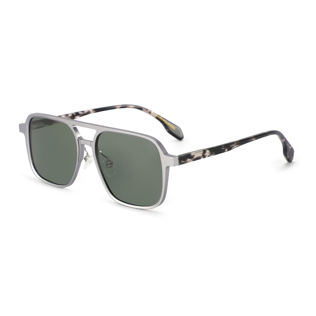 Fashion metal double beam plate sunglasses men's and women's polarized sunglasses sun protection driving glasses simple plate glasses
