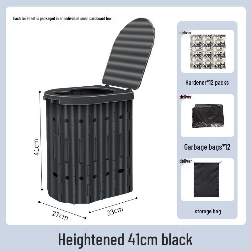 Portable Folding Toilet for Car, RV, and Camping - Adult Lady Travel Gear