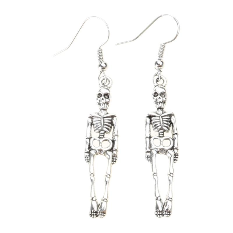 Bat Spider Dangle Earrings Women Jointed Skeleton Long Ear Drop Earrings Stud Halloween Goth Punk Costume Accessories