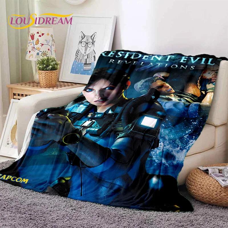 Horror Games R-Resident Evil Soft Flannel Blanket for Beds Bedroom Sofa Picnic,Throw Blanket for Cover Outdoor Leisure Nap Gift