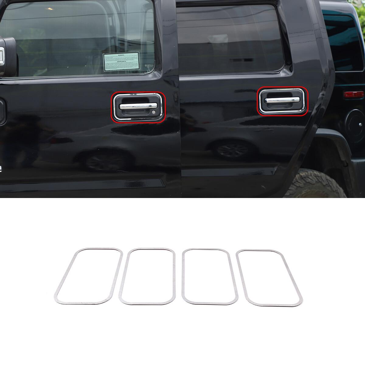 Stainless Steel Silver Door Handle Cover Exterior Trim For Hummer H2 2003-2009