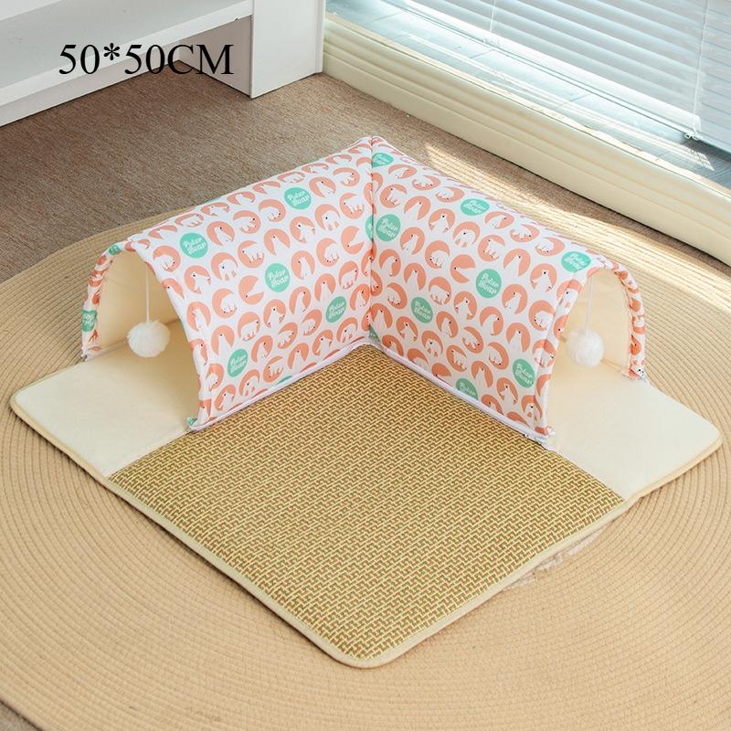 Summer Cooling Pet Bed Cat Dog House Play Sleep Mat with Cooling Pad Pet Supplies
