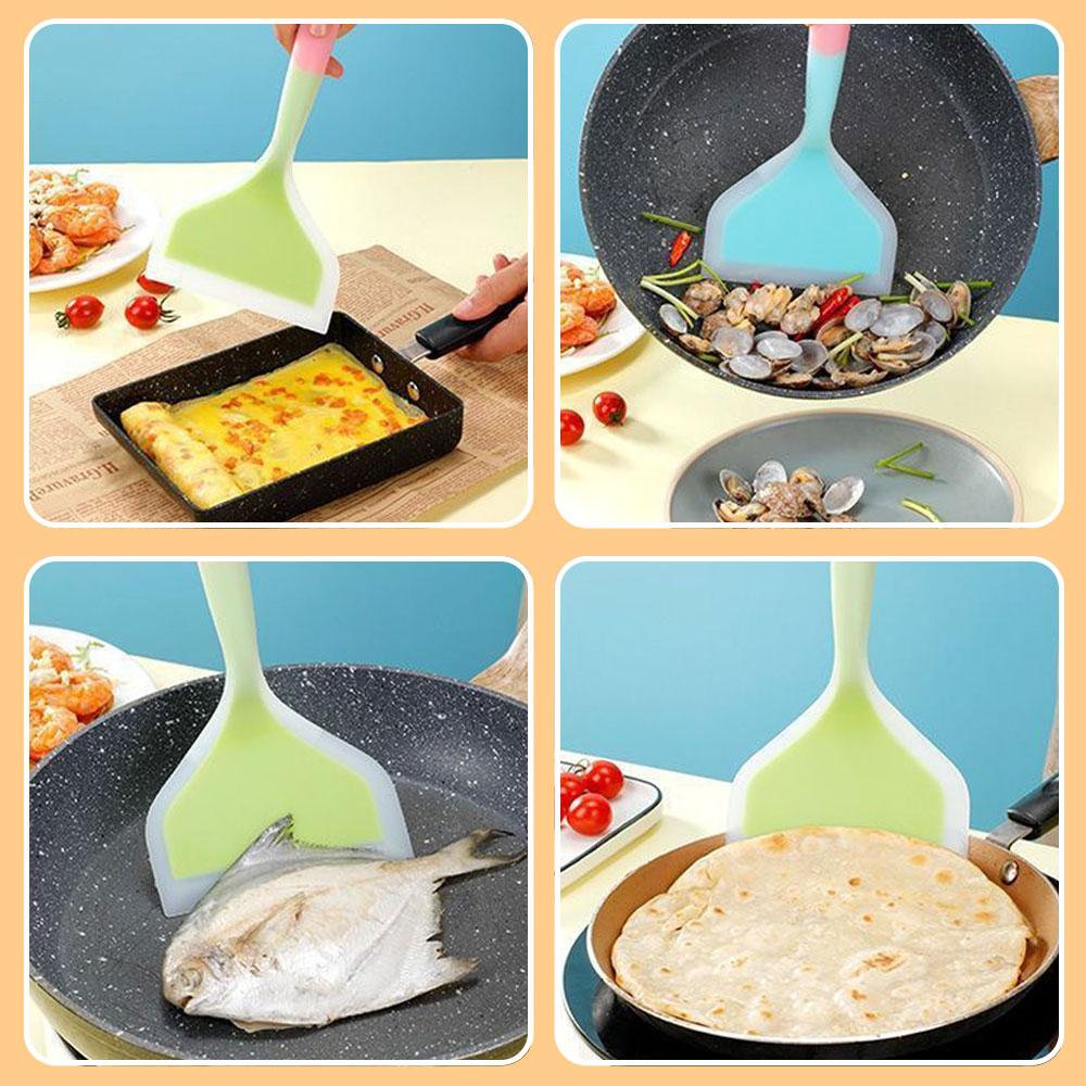 Silicone World 1PC Silicone Shovel Non Stick Pan Silica Gel Spatula Beef Meat Egg Pizza Wide Sided Kitchen Scraper Cooking Tools