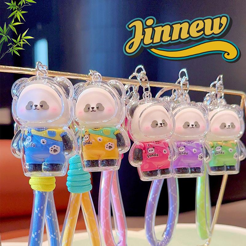 Transparent With Panda Shell Keychain Cute Cartoon Highgloss Acrylic Doll Craft