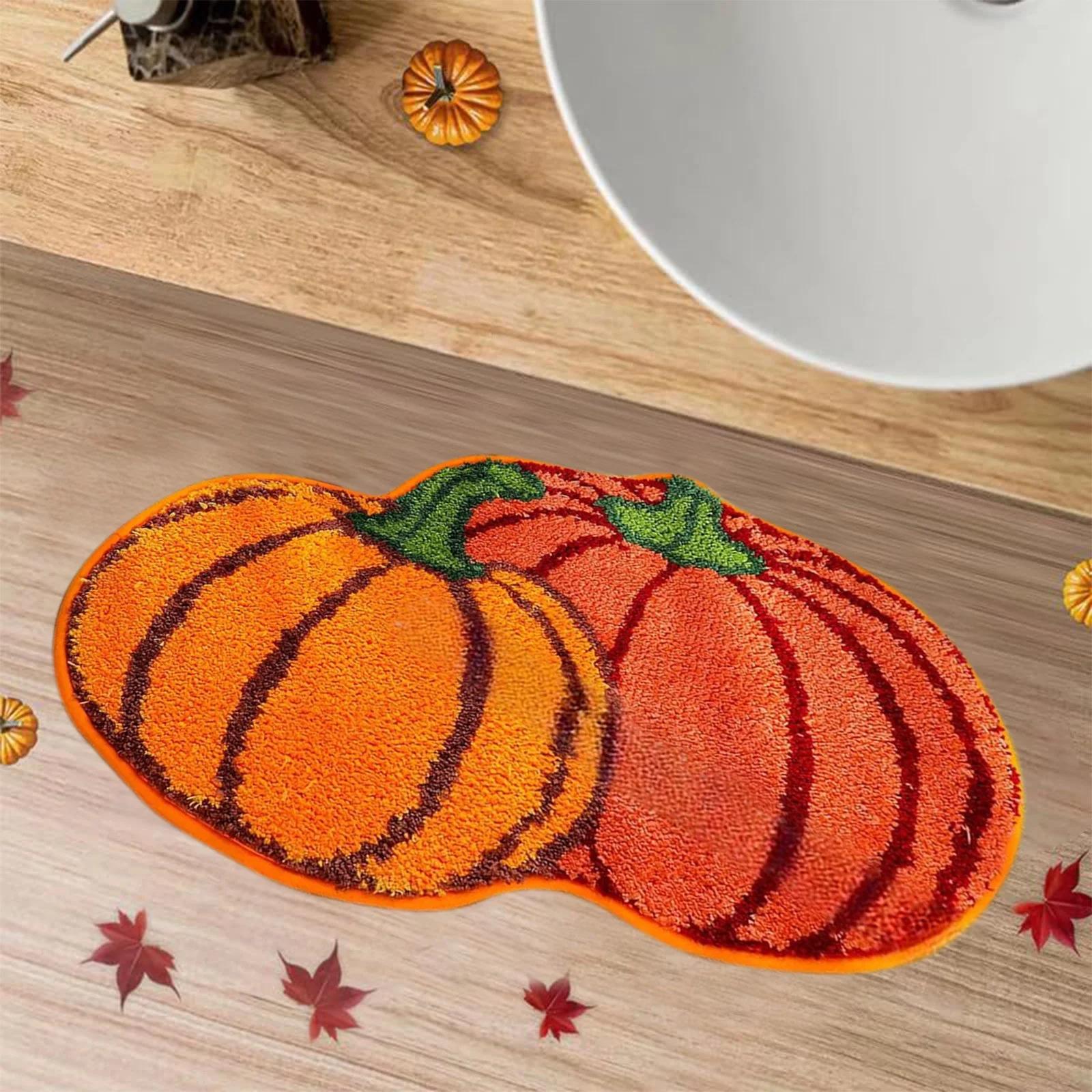 Halloween Tök Fürdőszobaszőnyegek Kád Halloween Dekorációk Beltéri Narancssárga Tökök Üdvözlő Az Előajtóhoz Hálószoba Nappali Konyha H One Size orange