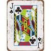 Vintage Poker Metal Sign 8x12 Unframed Jack of Clubs Wall Plaque Retro Decor