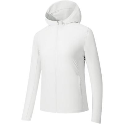 Champion All-Weather Series Simple Versatile Solid Color Hooded Zip-Up Sports Jacket Women Jacket Paper-White 162530603-1