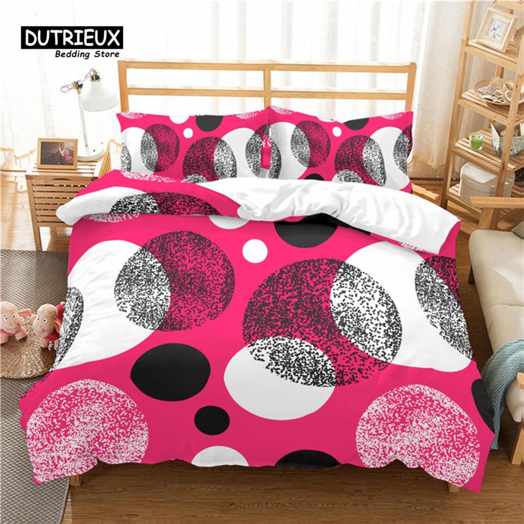 Luxury 3D Geometry Dots Print Home Living Comfortable Duvet Cover Set Pillowcase Bedding Set Queen and King EU/US/AU/UK Size