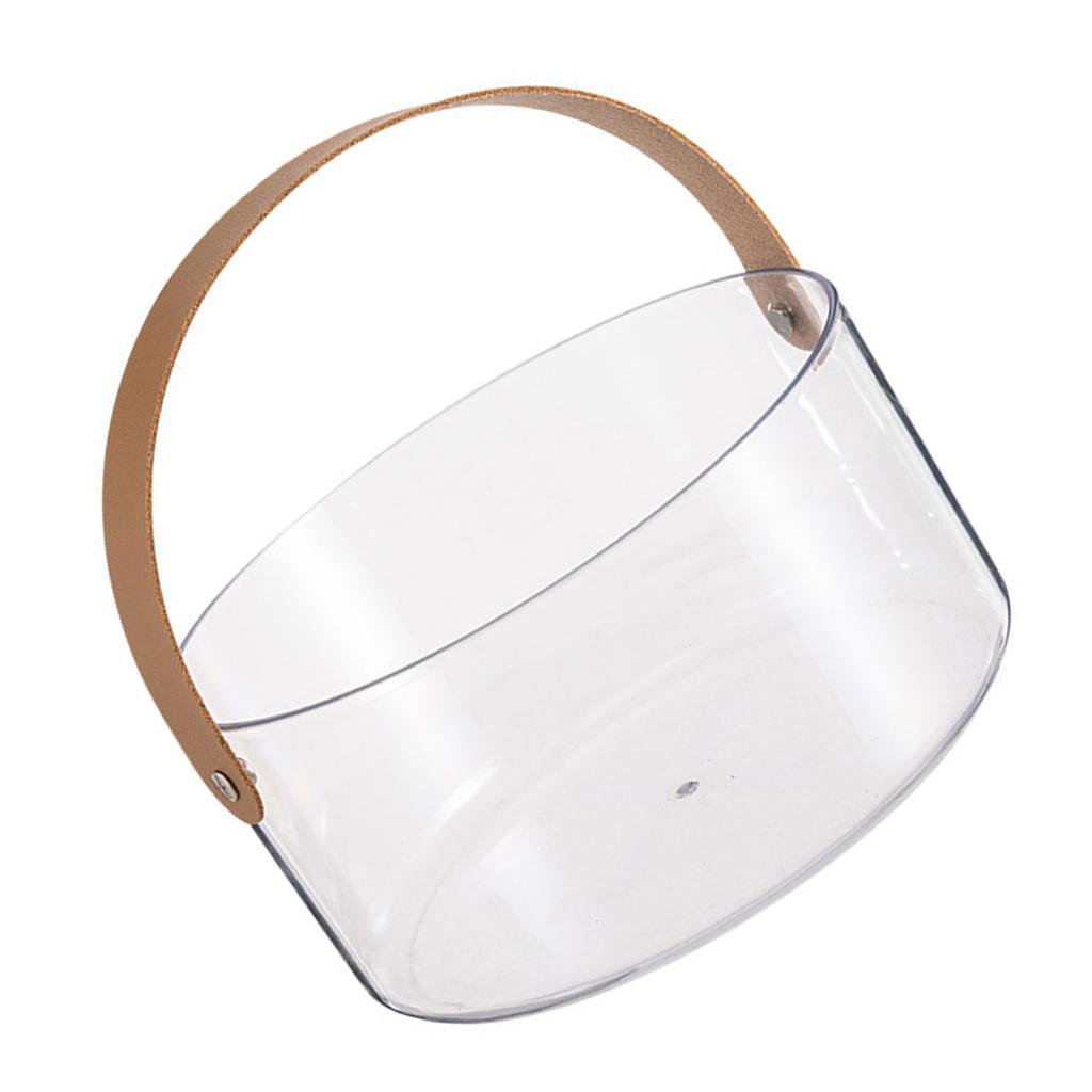 Portable Fruit Basket Clear Fruit Serving Bowl Multipurpose Plastic Organizer with Handle for