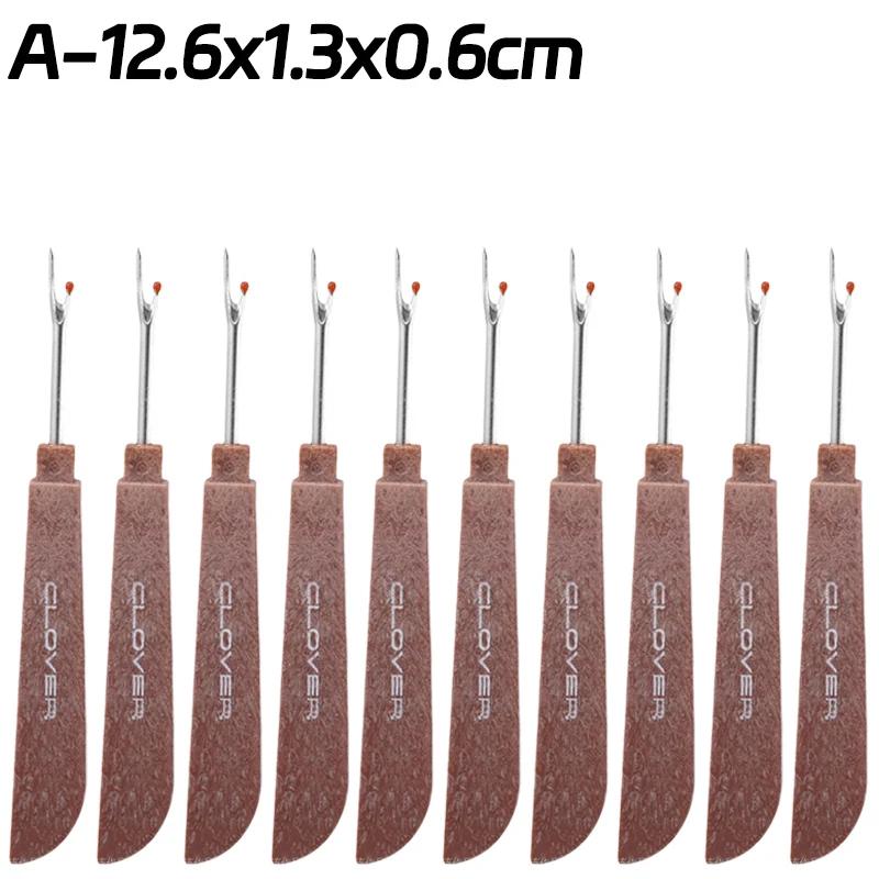 1/10Pcs Steel Thread Cutter Wooden Plastic Handle Seam Ripper Stitch Removal Knife Needle Art Sewing Tool DIY Sewing Accessories