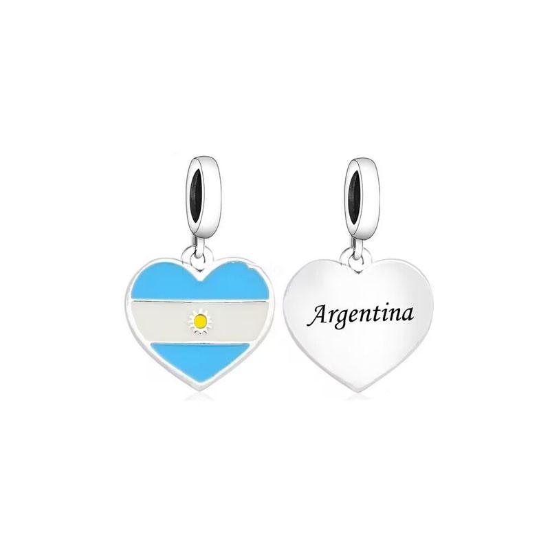 New Original 925 Silver plated DIY Women Jewelry Fine National Flag Dangle charm Bead Fit Charms Bracelet Trinket Accessories
