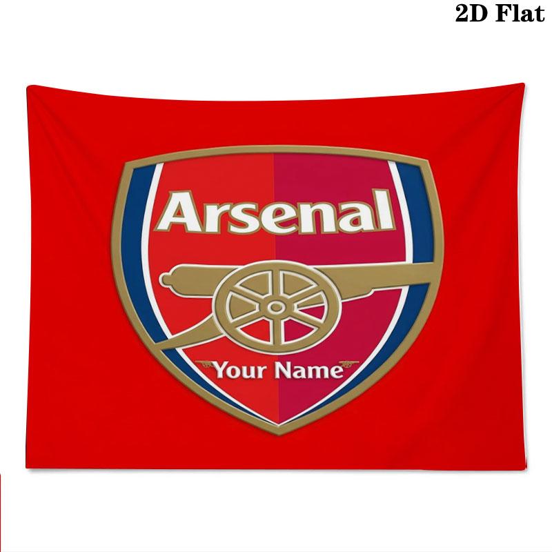 Arsenal F Custom Name Wall Tapestry Aesthetic Wall Hanging Printed Fabric Blanket Decorative Tapestries for Bedroom Living Room Home Decor