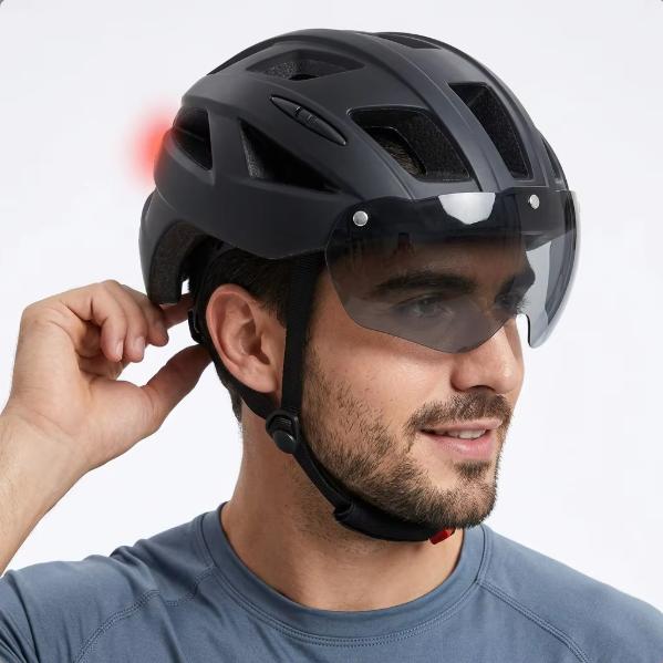 Road Bike Mountain Bike Cycling Helmet with Tail Light No Logo Design for Unisex Adults