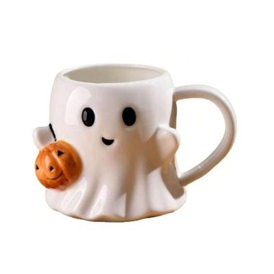 Scary Specters Shape Ceramic Mugs 600ml Large Capacity Halloween Innovative Gift for Home Office Use