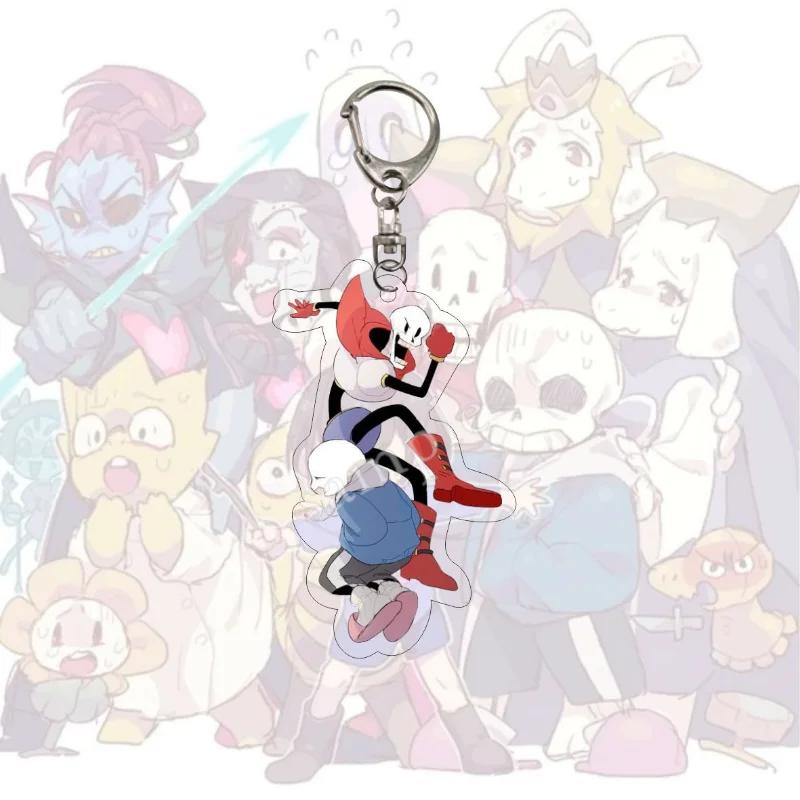 Undertale Schlüsselanhänger Anime Schlüsselring Männer Frauen Acryl Auto Cosplay Handy Tasche Anhänger Anhänger Party Kinder Geschenk Schmuck Spielzeug