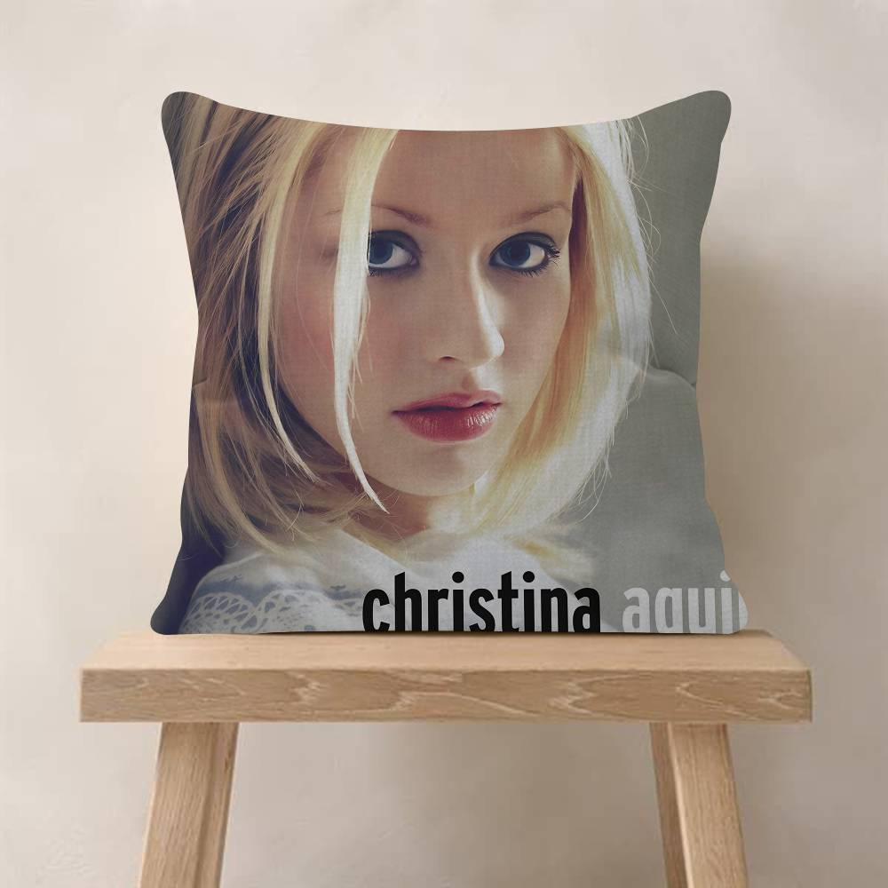 Christina Aguilera Singer Cushion Cover Inches Farmhouse Decor Home Throw Pillow Covers For Couch Decorations