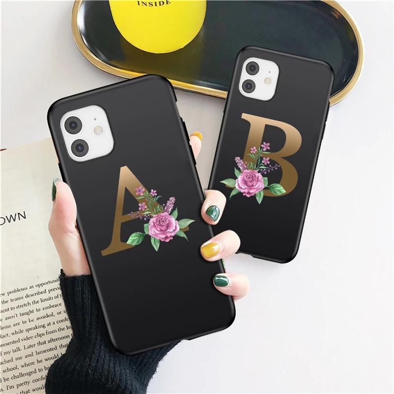 Mixroom Cover In Silicone TPU Per IPhone 7 Con Iniziale A E Fiori: Custodia Morbida Rosa, Protezione Anti Urto - 2
