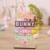 Natural Wood Easters Decoration Bookshelf Display Ornament Easters Charm Decors Suitable for Living Room Dining Table