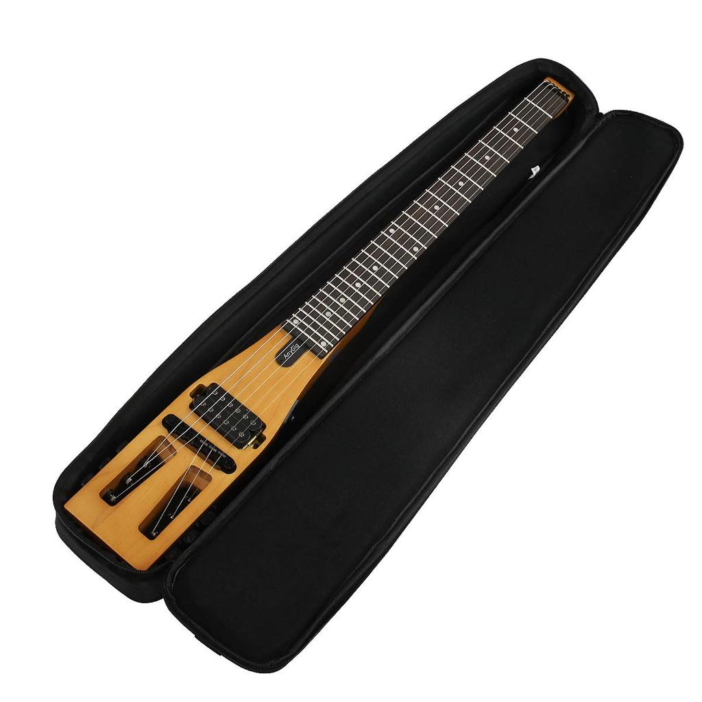 Anygig Portable Travel Electric Guitar, 82cm, 1.6kg, Brown, 25.5" Full-Scale, Right-Handed, with Gig Bag
