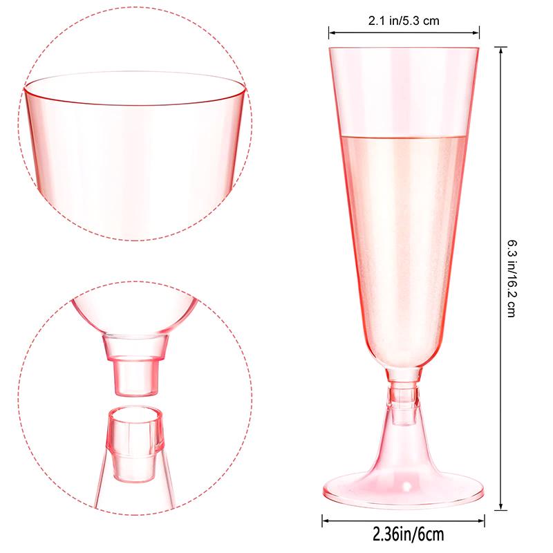 150Lm Plastic Champagne Flutes Disposable Sparkling Champagne Bar Cups Clear Toasting Glasses For Weddings Cocktail Event